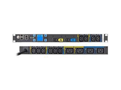 Eaton Metered Input Rack PDU EMIT06-10, 1U, 24 A, 200-240 V, NEMA L6-30P, (10) C13 + (4) C19