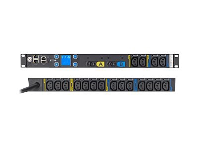 Eaton Metered Input Rack PDU EMIT07-10, 1U, 24 A, 200-240 V, NEMA L6-30P, (18) C13
